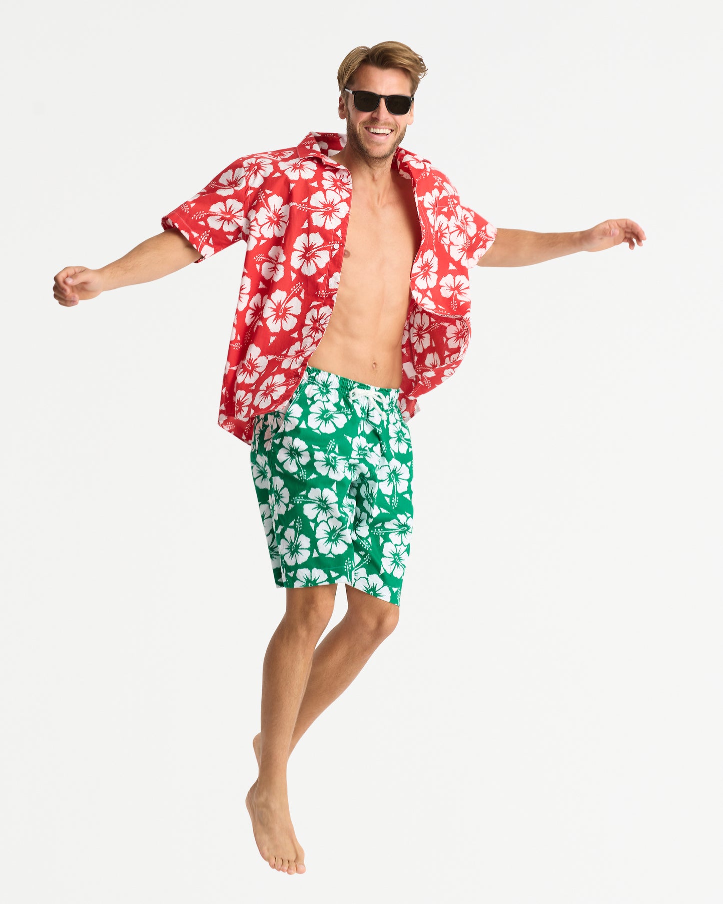 Mens - Classic Shorts - Hibiscus Emerald