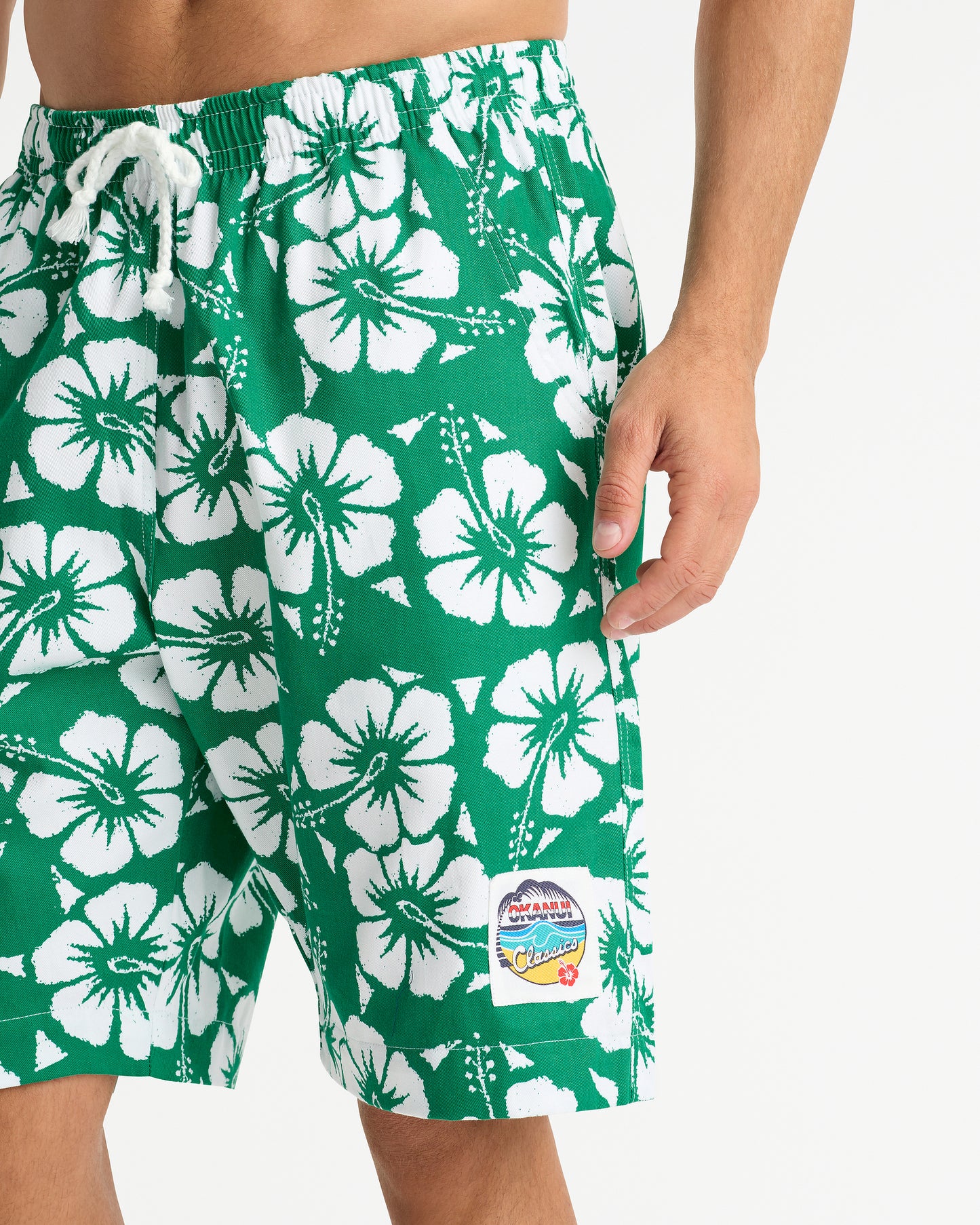 Mens - Classic Shorts - Hibiscus Emerald