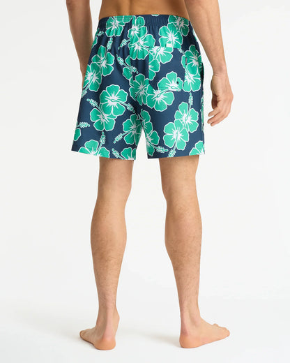 Mens Way Back When Swim Short - Navy Emerald White