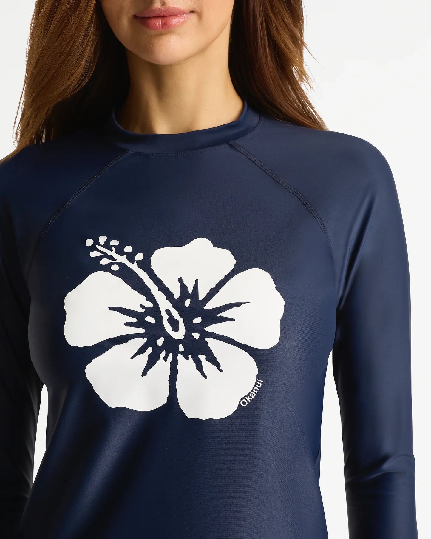 Womens Ikon Long Sleeve Rashie - Navy White