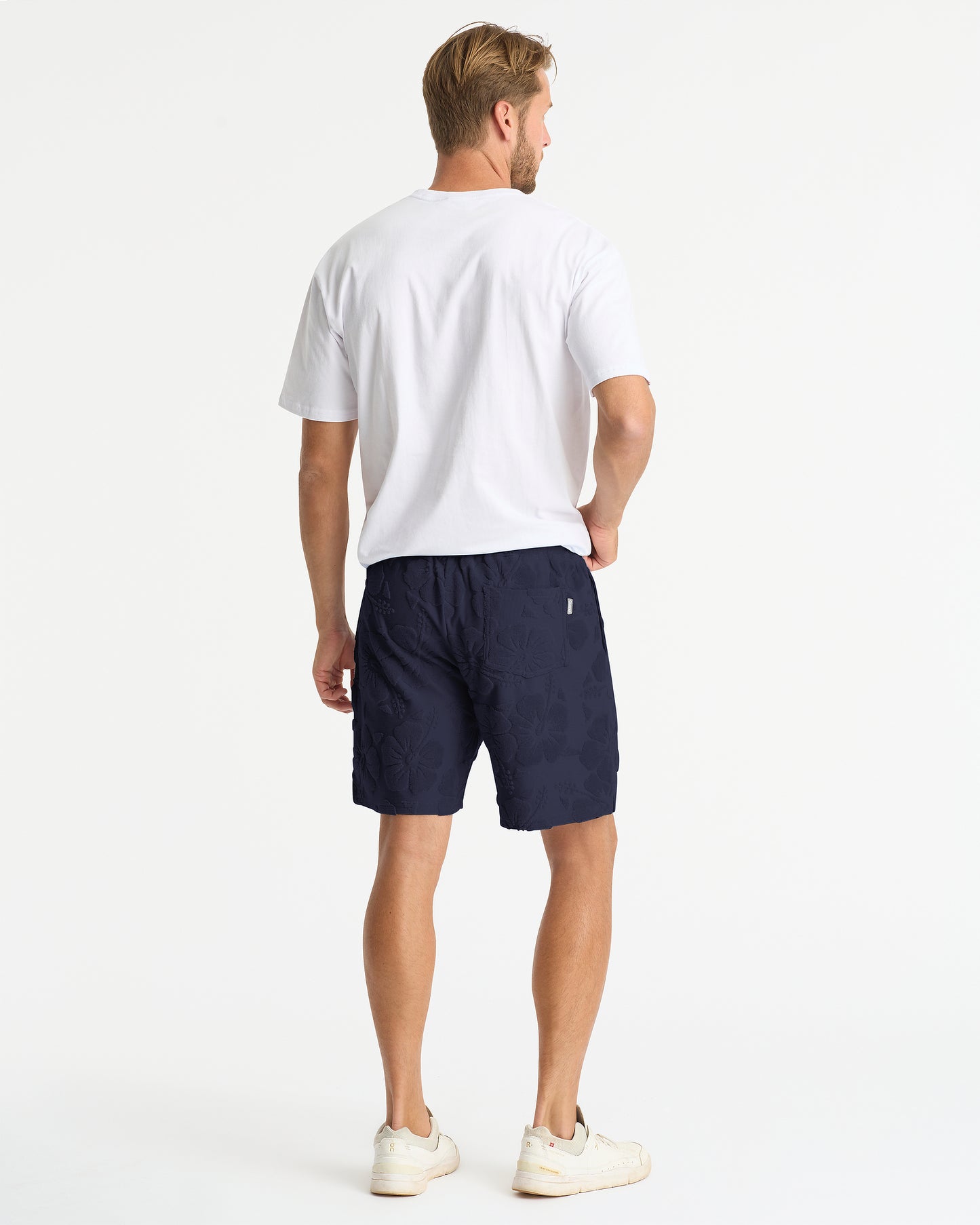 Mens - Walk Short - Weekend Terry Jacquard - Hibiscus Navy