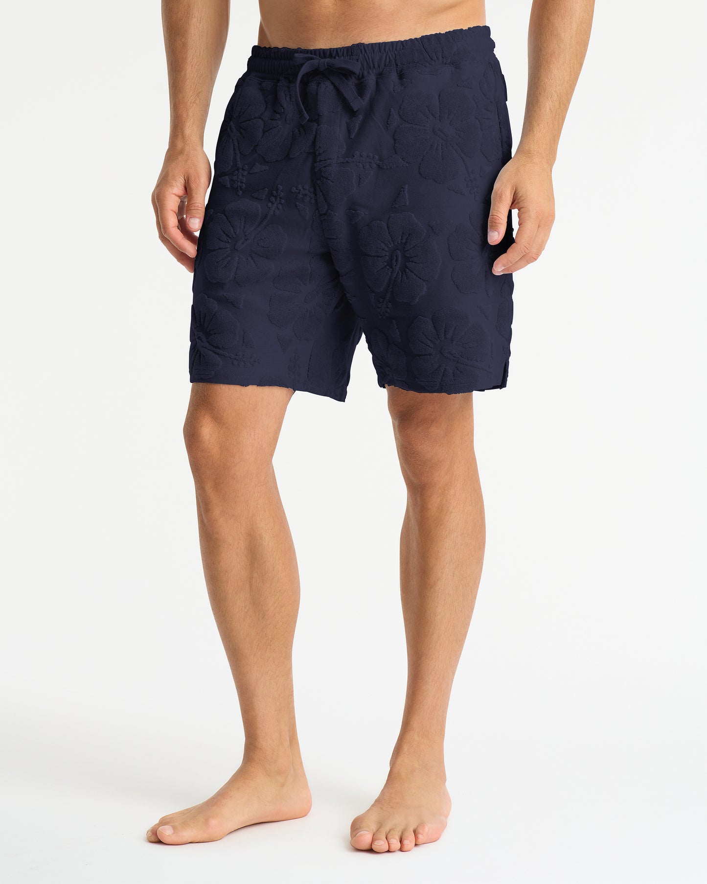 Mens - Walk Short - Weekend Terry Jacquard - Hibiscus Navy