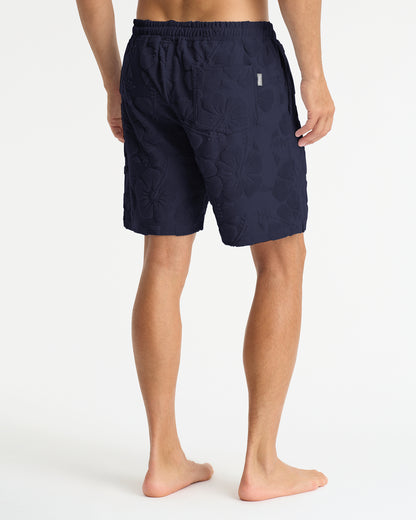 Mens - Walk Short - Weekend Terry Jacquard - Hibiscus Navy