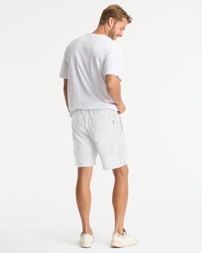 Mens - Walk Short - Weekend Terry Jacquard - Hibiscus White