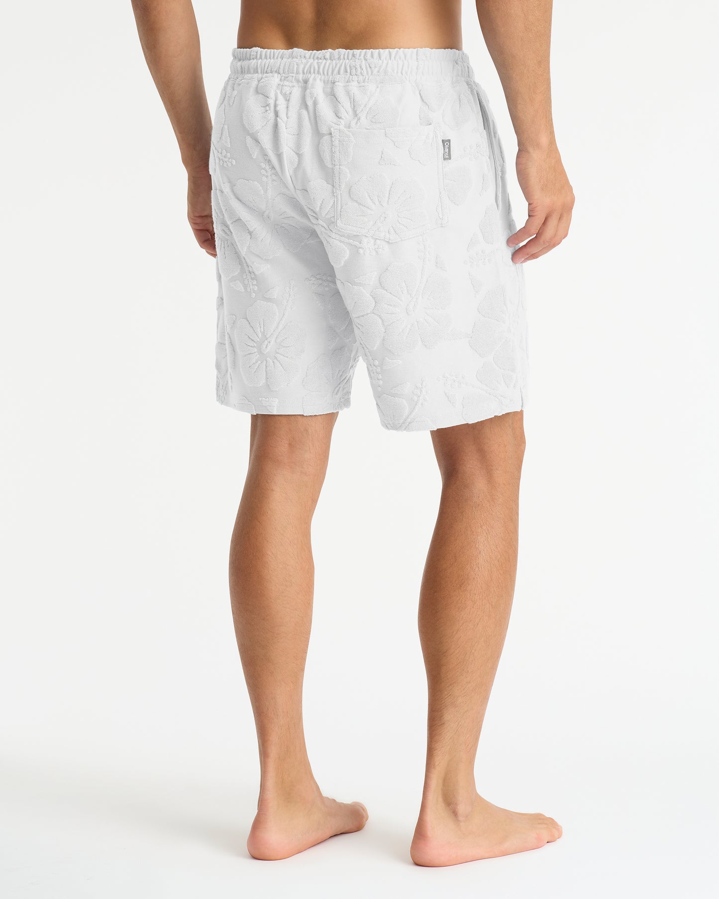 Mens - Walk Short - Weekend Terry Jacquard - Hibiscus White