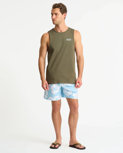 Mens Script Tank - Olive
