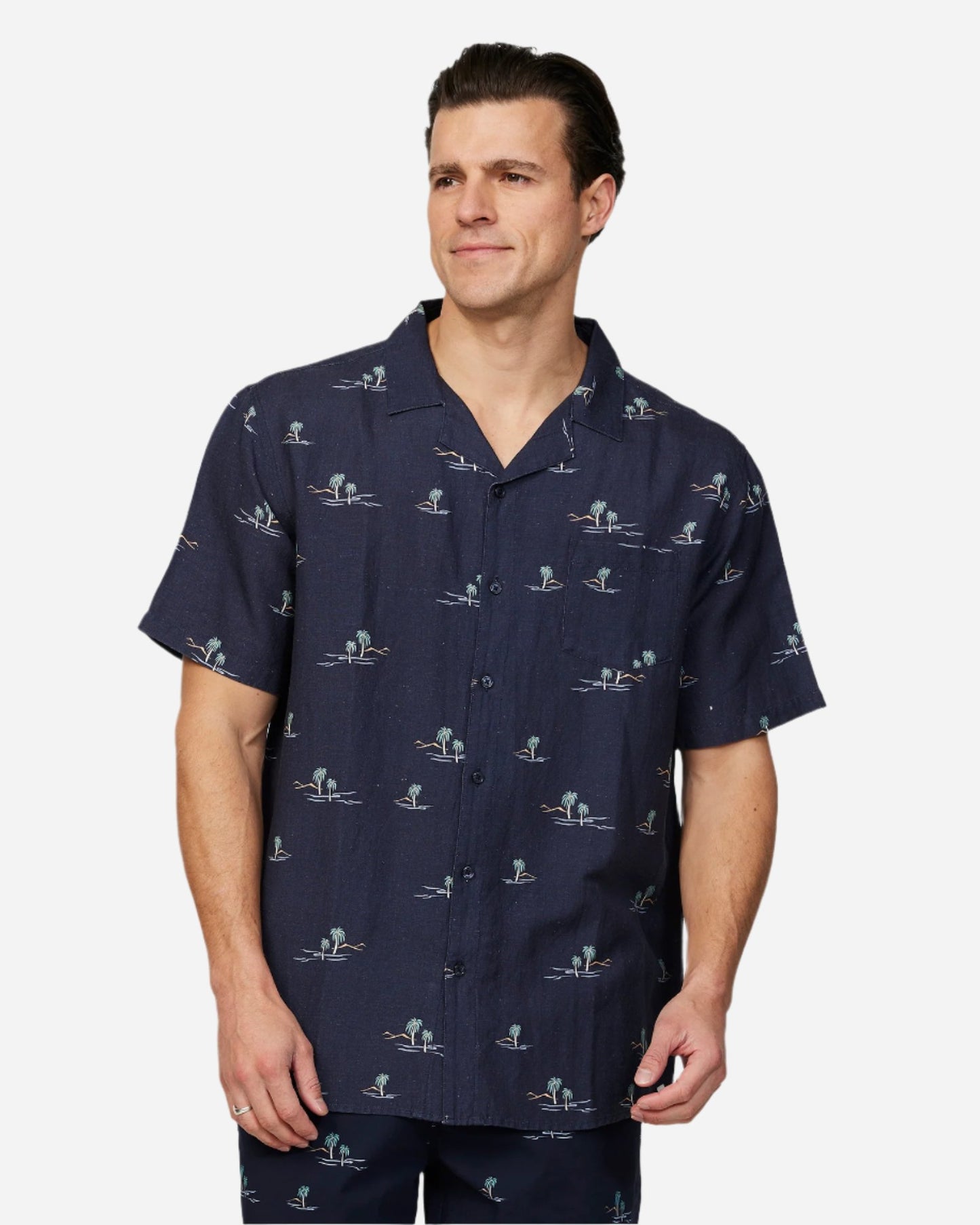 Mens - Aloha Shirt - Isle Aloha - Black