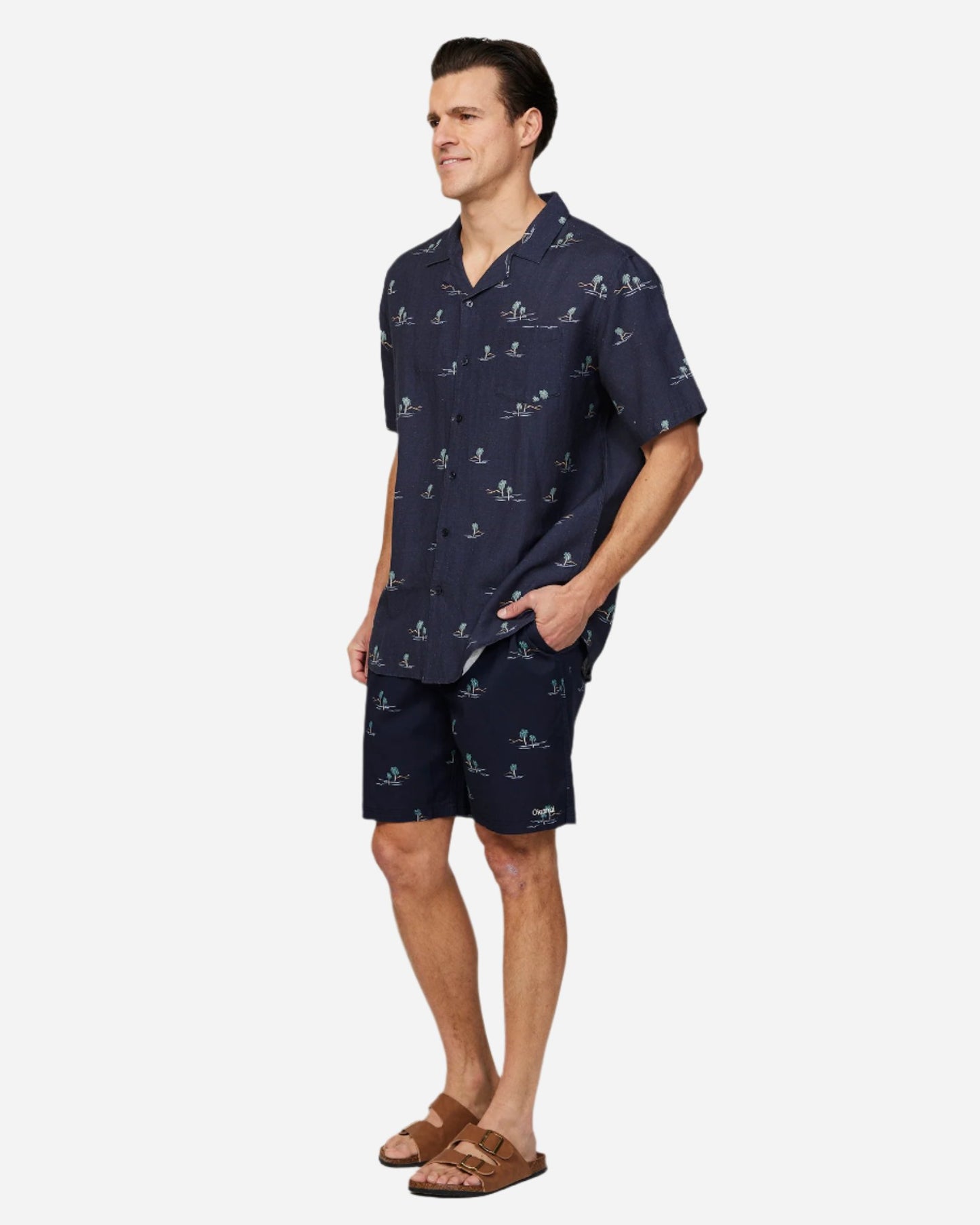 Mens - Aloha Shirt - Isle Aloha - Black