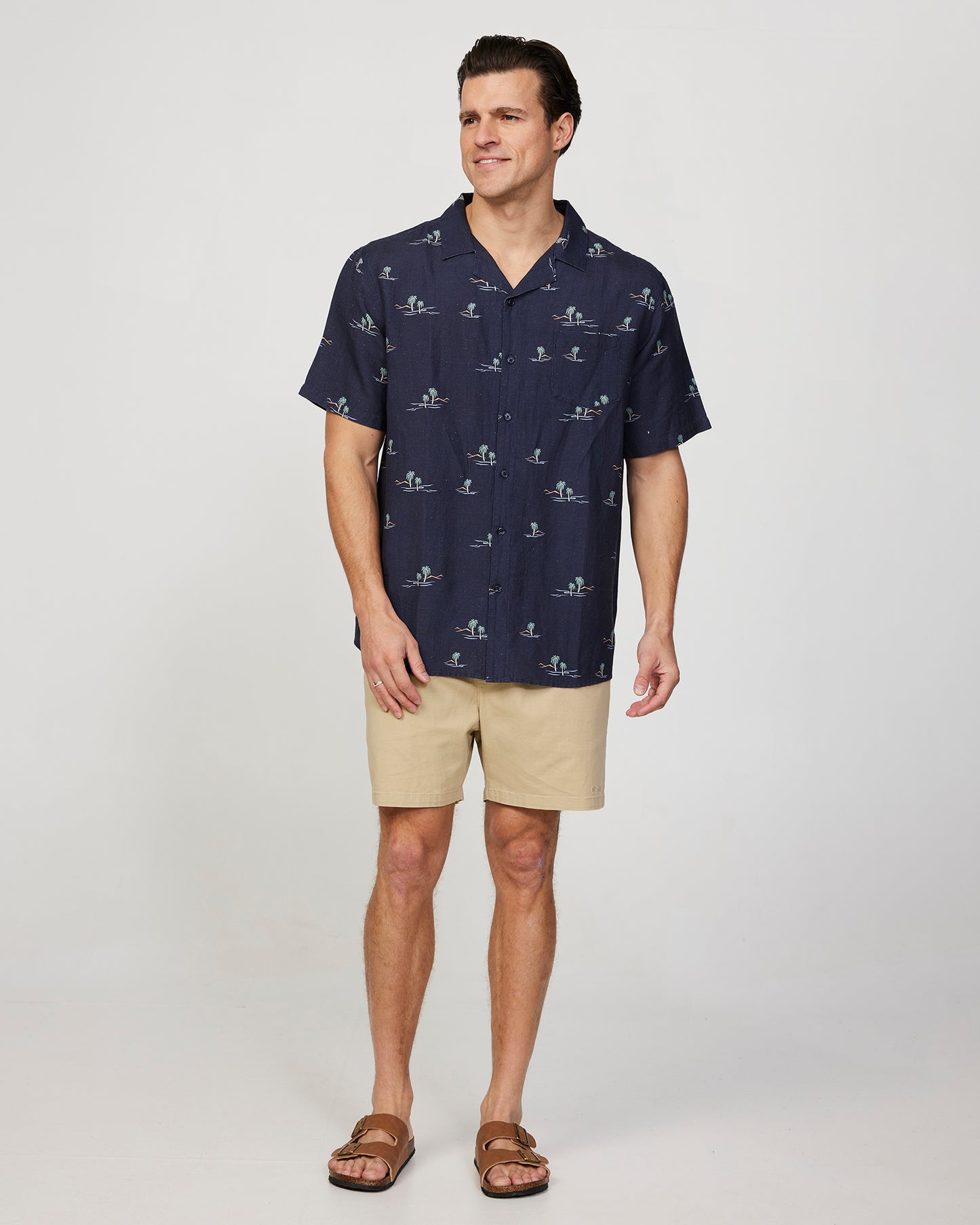 Mens - Aloha Shirt - Isle Aloha - Black