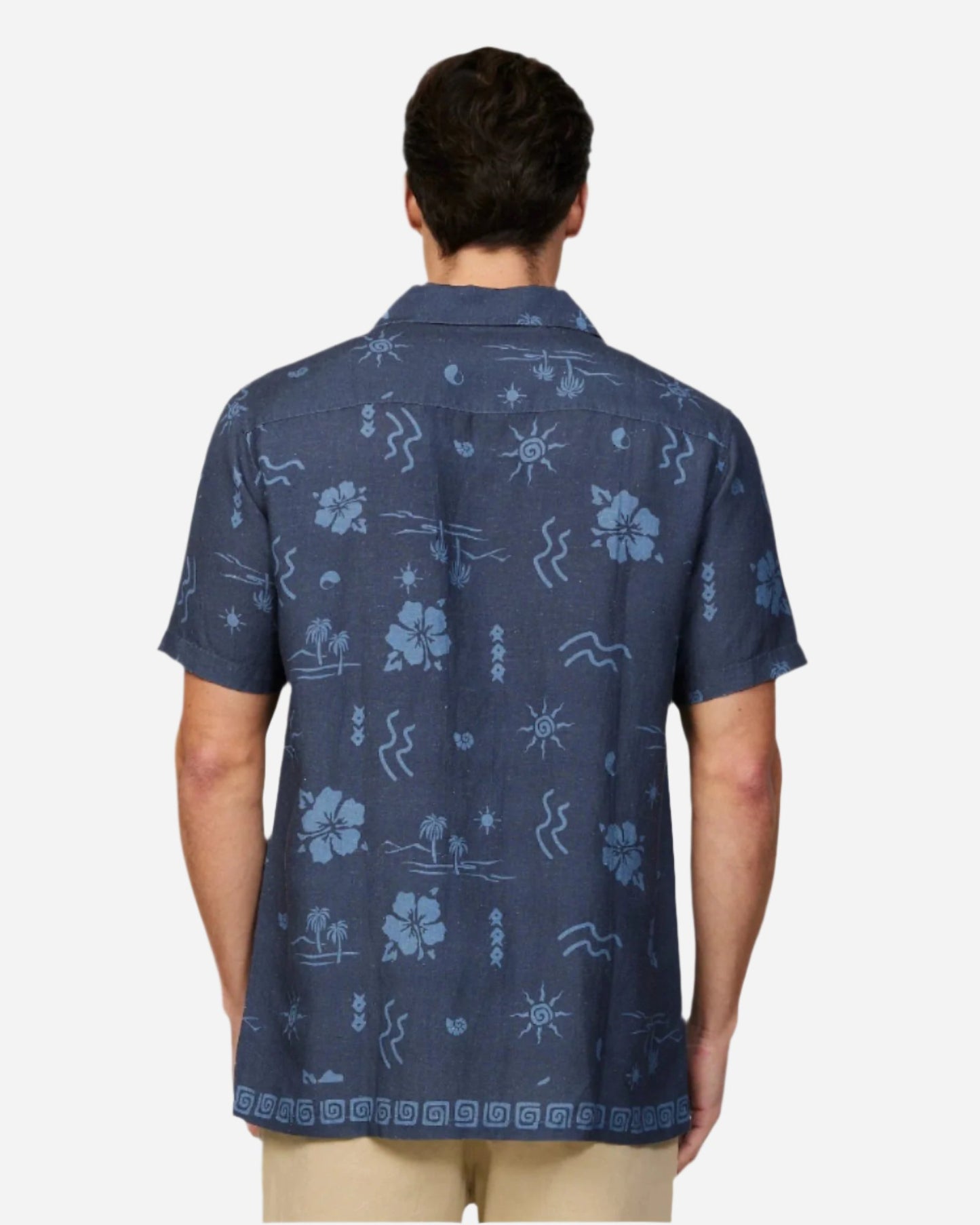 Mens - Aloha Shirt - Seascape Aloha - Navy