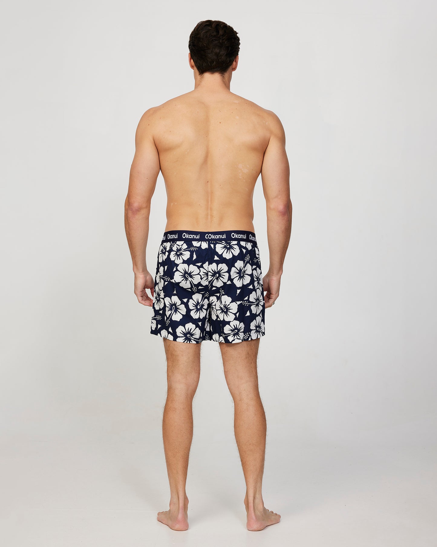 Mens - Boxer Shorts - Classic Boxer - Hibiscus Navy