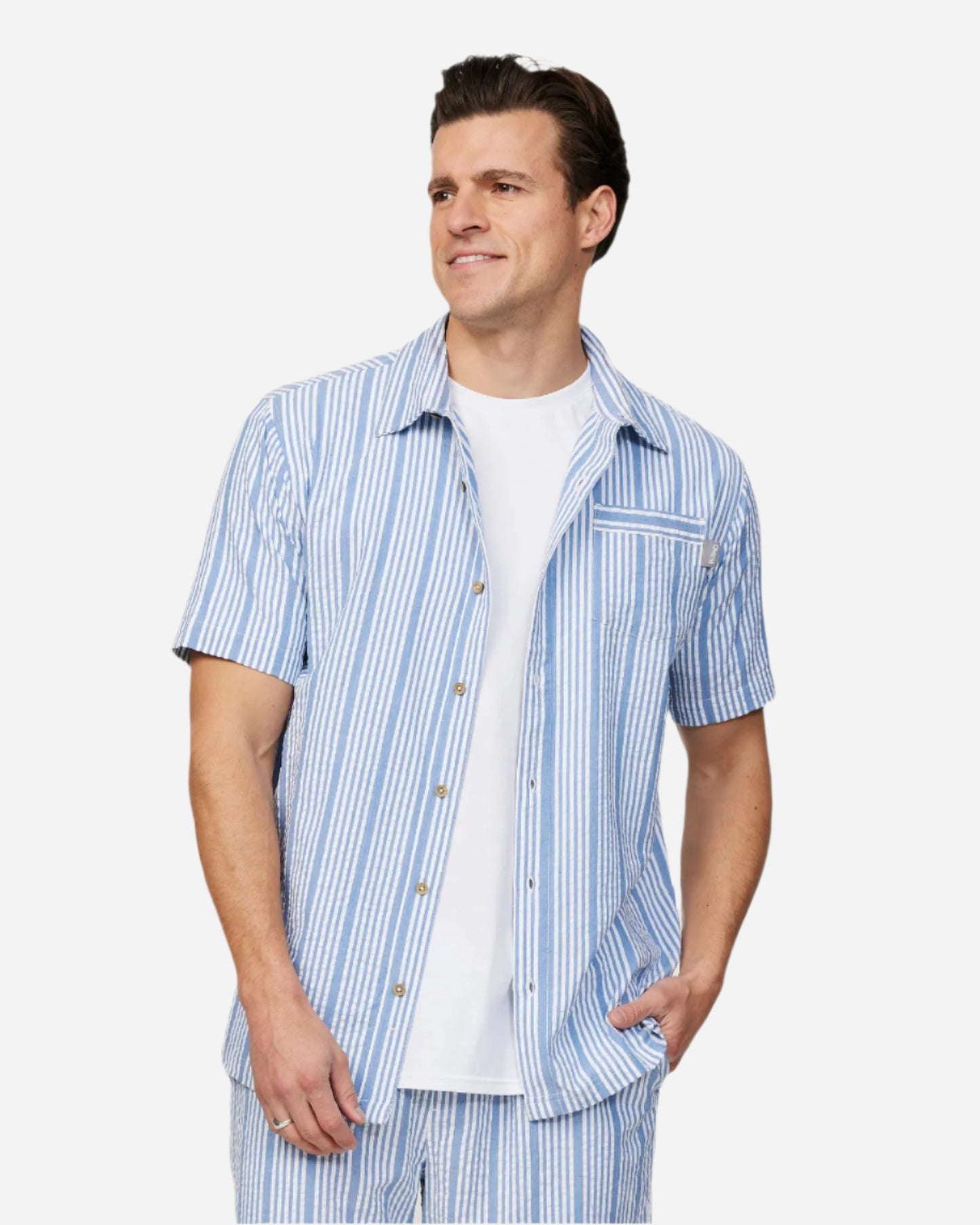 Mens - Short Sleeve Shirt - Starboard Shirt - Blue Stripe