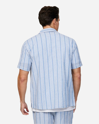 Mens - Short Sleeve Shirt - Starboard Shirt - Blue Stripe