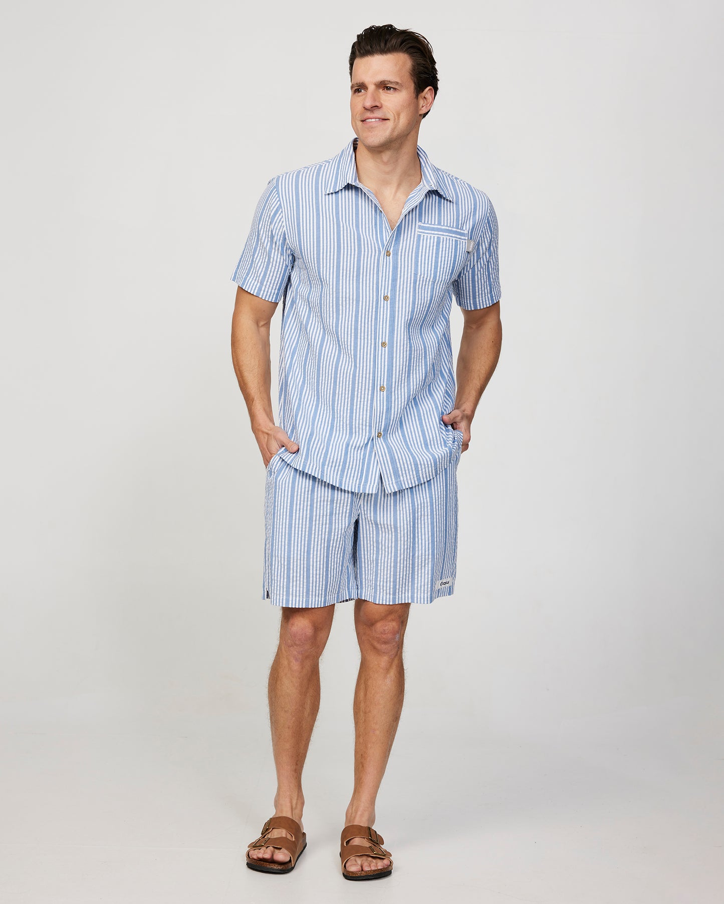 Mens - Short Sleeve Shirt - Starboard Shirt - Blue Stripe