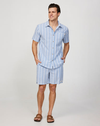 Mens - Short Sleeve Shirt - Starboard Shirt - Blue Stripe