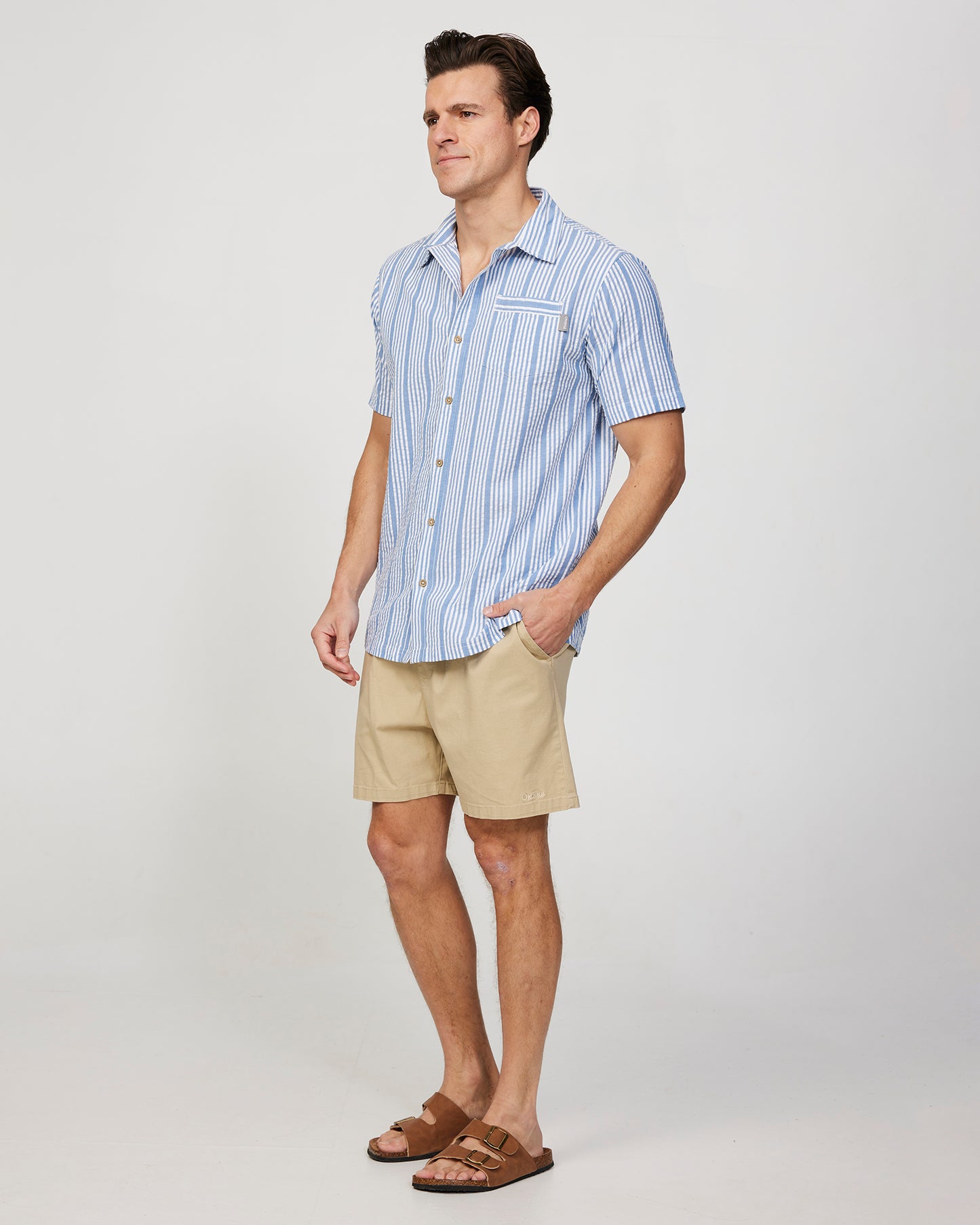 Mens - Short Sleeve Shirt - Starboard Shirt - Blue Stripe