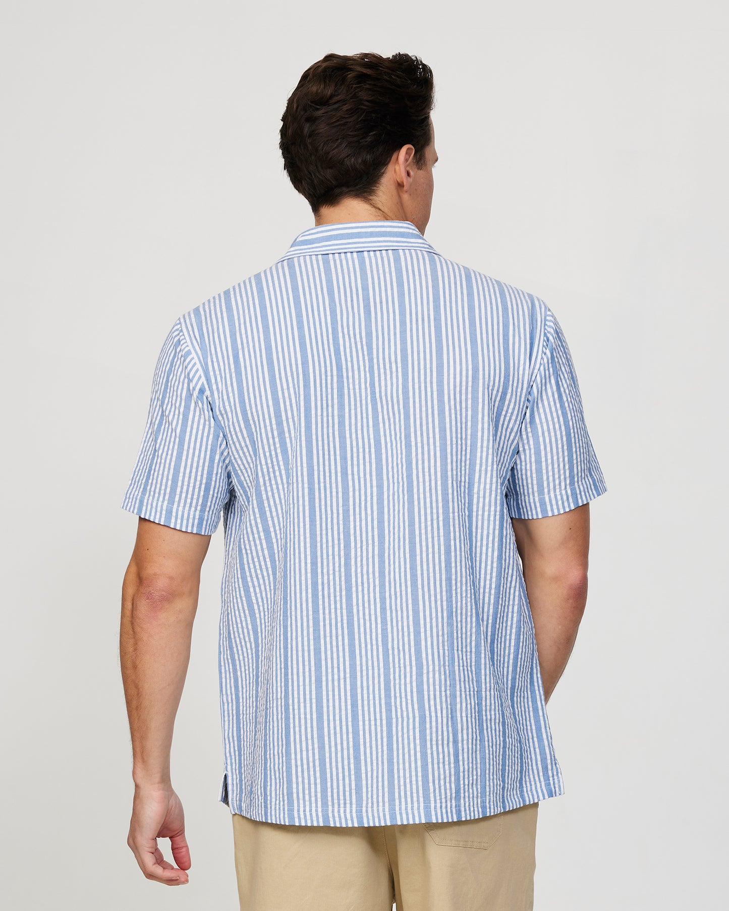 Mens - Short Sleeve Shirt - Starboard Shirt - Blue Stripe