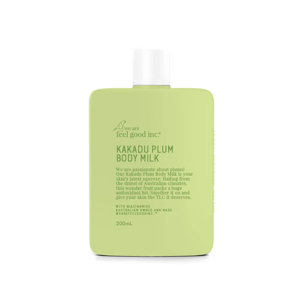 Front view of We Are Feel Good Kakadu Plum Body milk moisturiser in 200mL