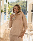 Womens winter hoodie in Natural color. 
