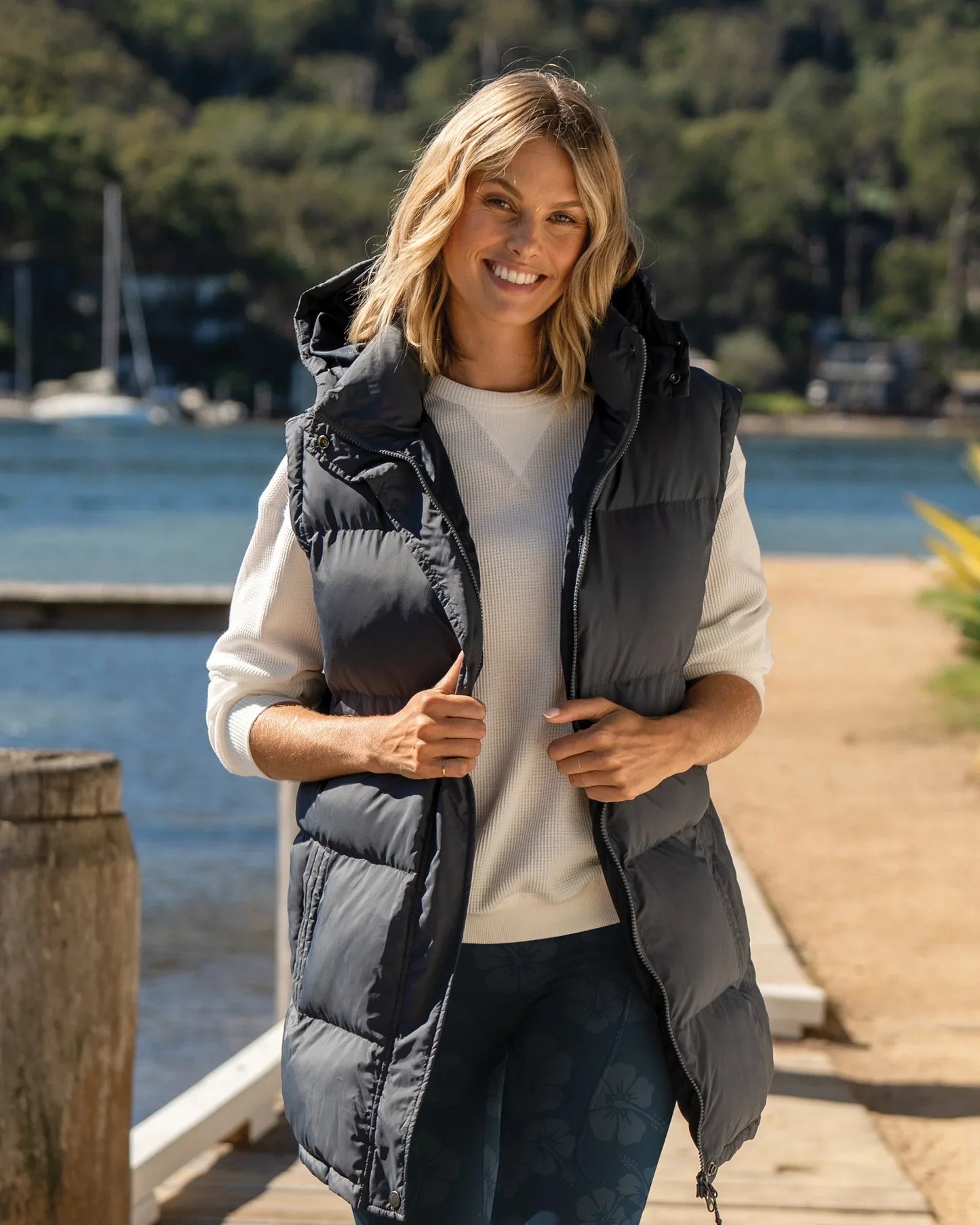 Puffer vest with t shirt sales