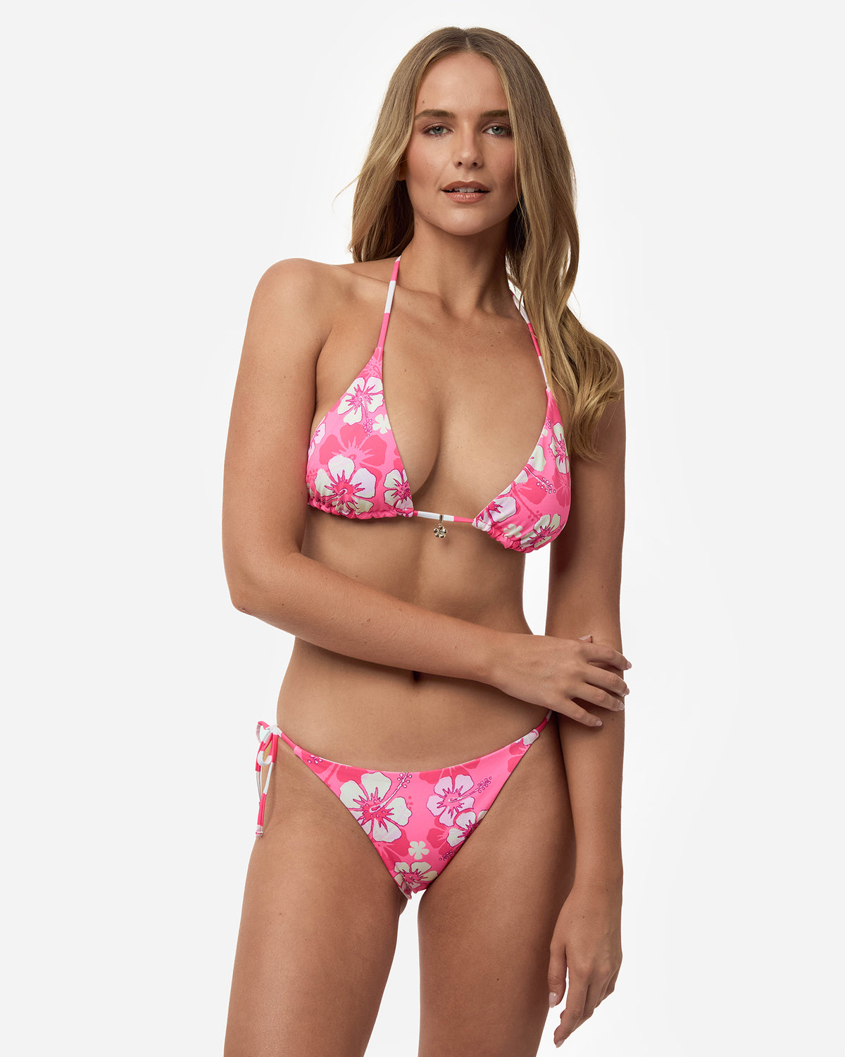 Poseidon Reversible Tie Side Bikini Bottom - Pop Pink