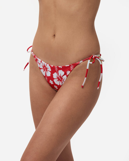 Poseidon Reversible Tie Side Bikini Bottom - Red White