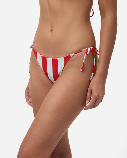 Poseidon Reversible Tie Side Bikini Bottom - Red White