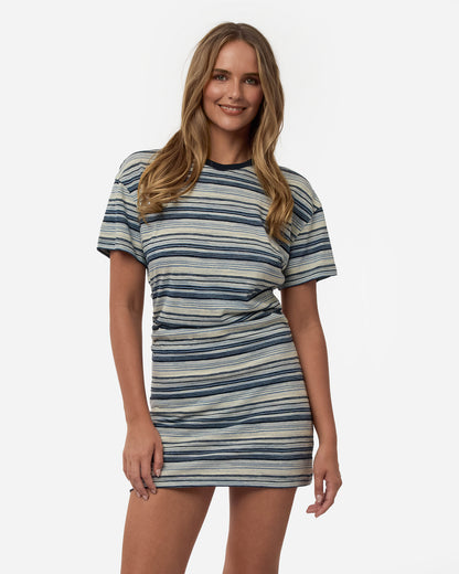 Skipper Knit Tee Dress - Navy Mist