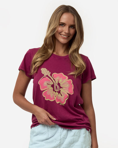 Womens New Aloha Tee - Berry