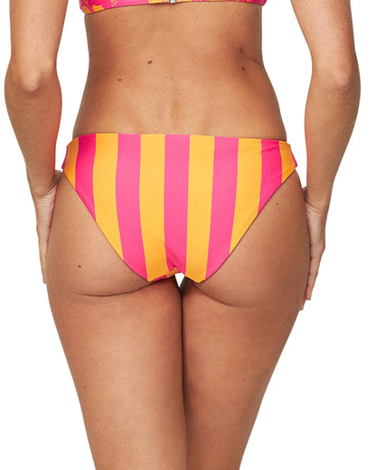 Womens - Swim Bottom - Revo Ariel - Reversible Hibiscus Melon Pink / Melon Pink Stripe