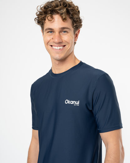Mens Allday Rashie Short Sleeve - Navy
