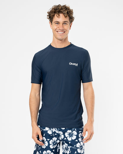 Mens Allday Rashie Short Sleeve - Navy