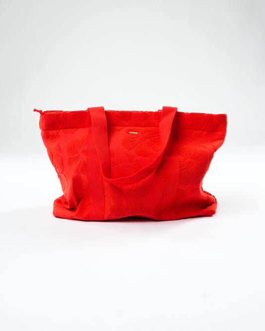 Weekend Terry Tote Bag - Hibiscus Flame