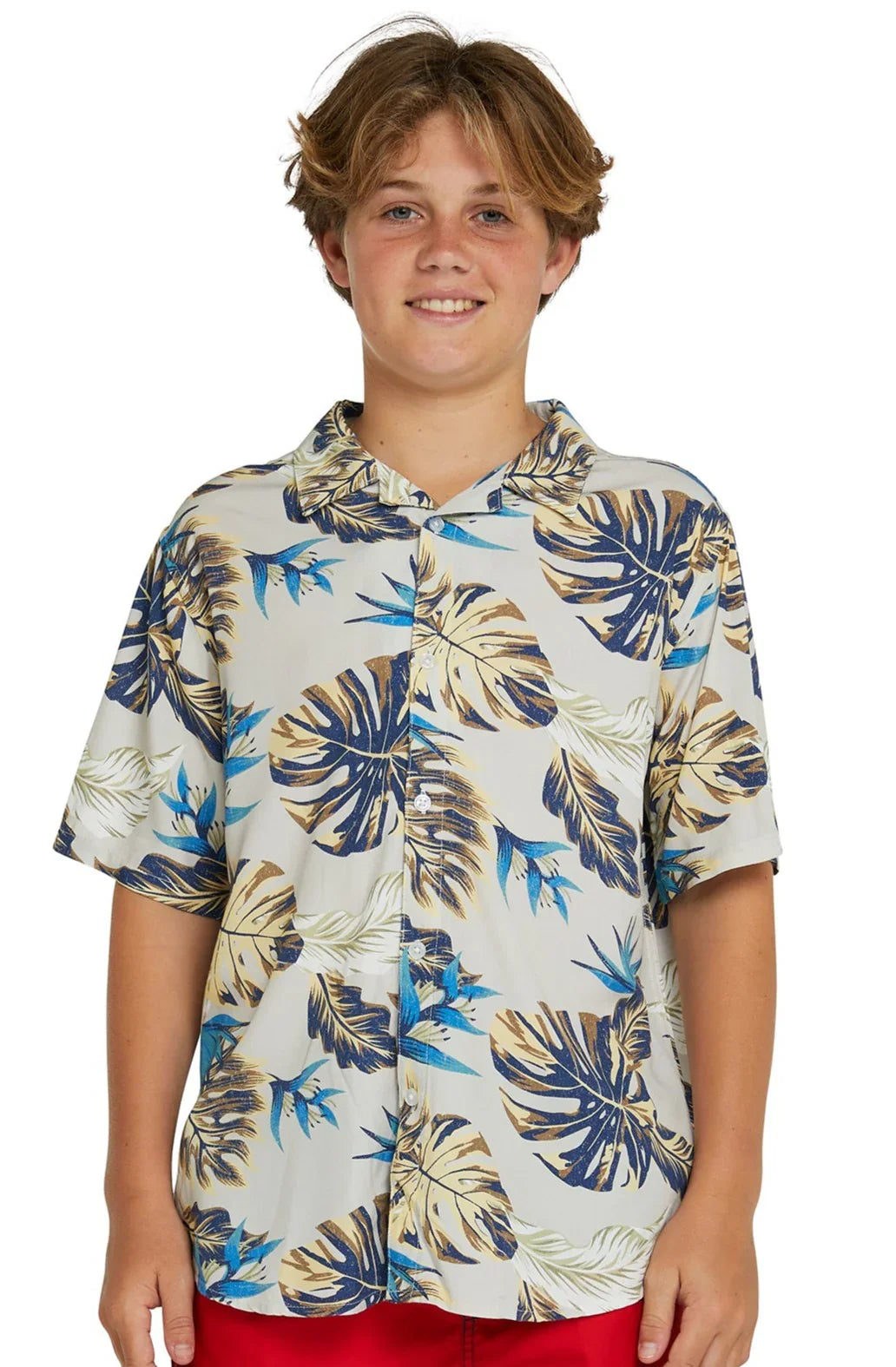 Boys - Short Sleeve Aloha Shirt - Tropical Fade - Stone