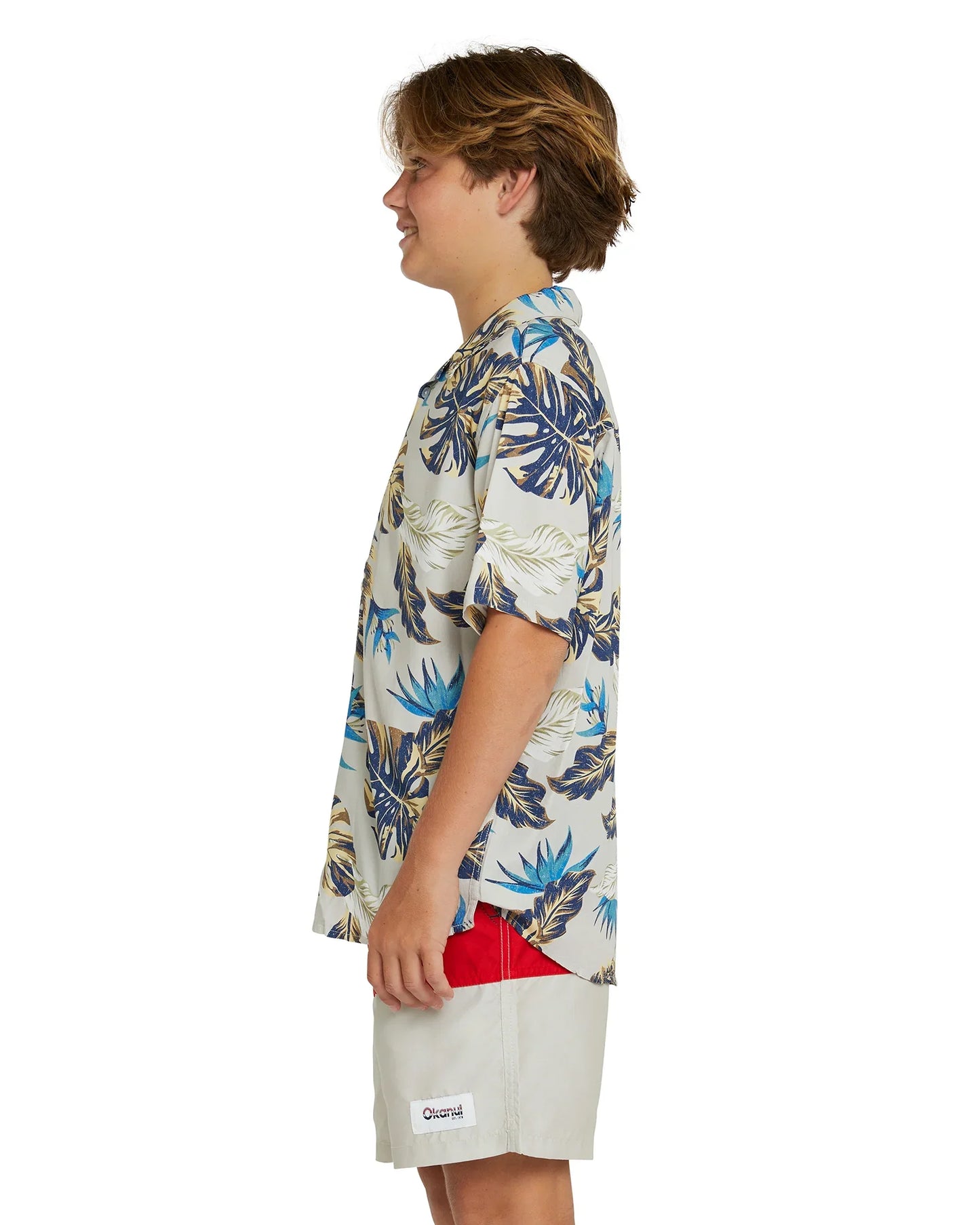 Boys - Short Sleeve Aloha Shirt - Tropical Fade - Stone