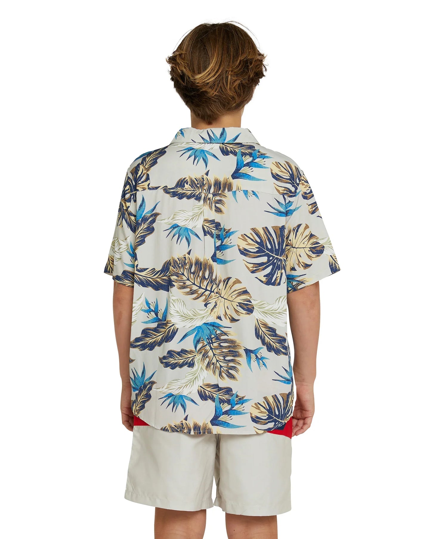 Boys - Short Sleeve Aloha Shirt - Tropical Fade - Stone