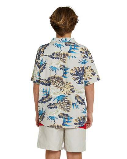 Boys - Short Sleeve Aloha Shirt - Tropical Fade - Stone