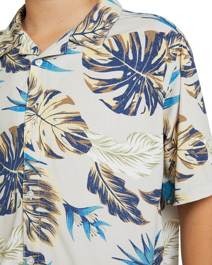 Boys - Short Sleeve Aloha Shirt - Tropical Fade - Stone