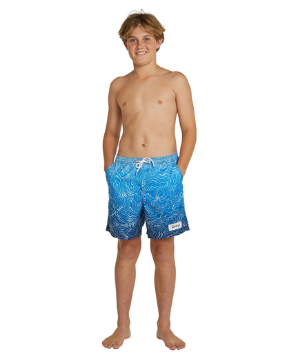 Boys - Swim Short - Mapped Waves - Navy