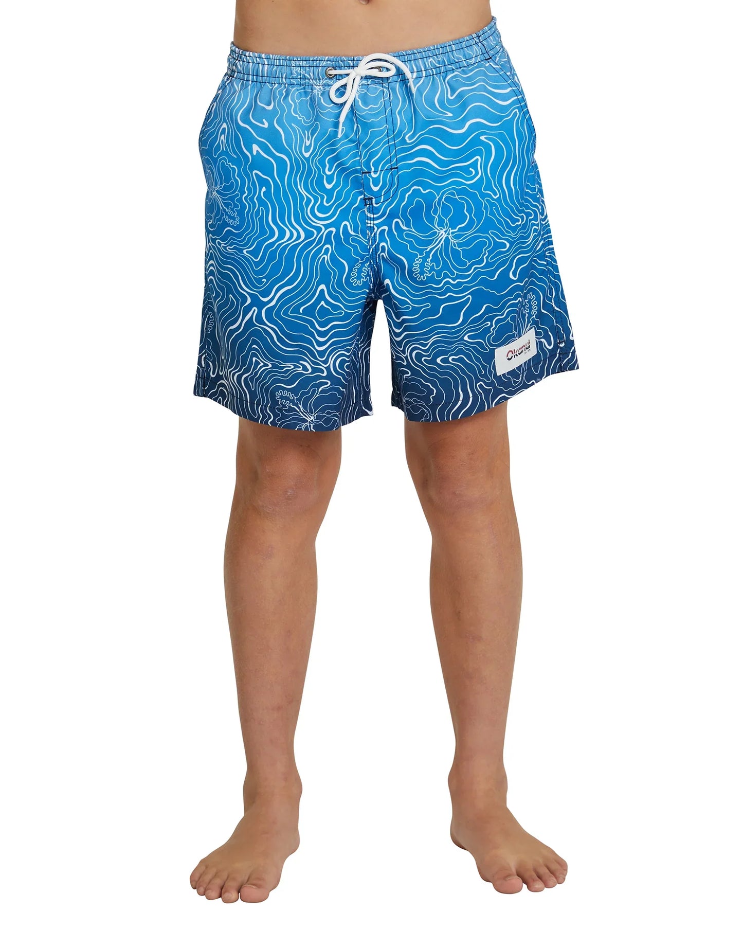 Boys - Swim Short - Mapped Waves - Navy