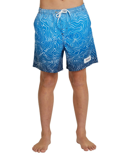 Boys - Swim Short - Mapped Waves - Navy