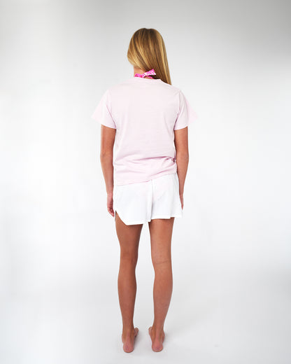 Girls College Hibiscus T'Shirt - Washed Lilac