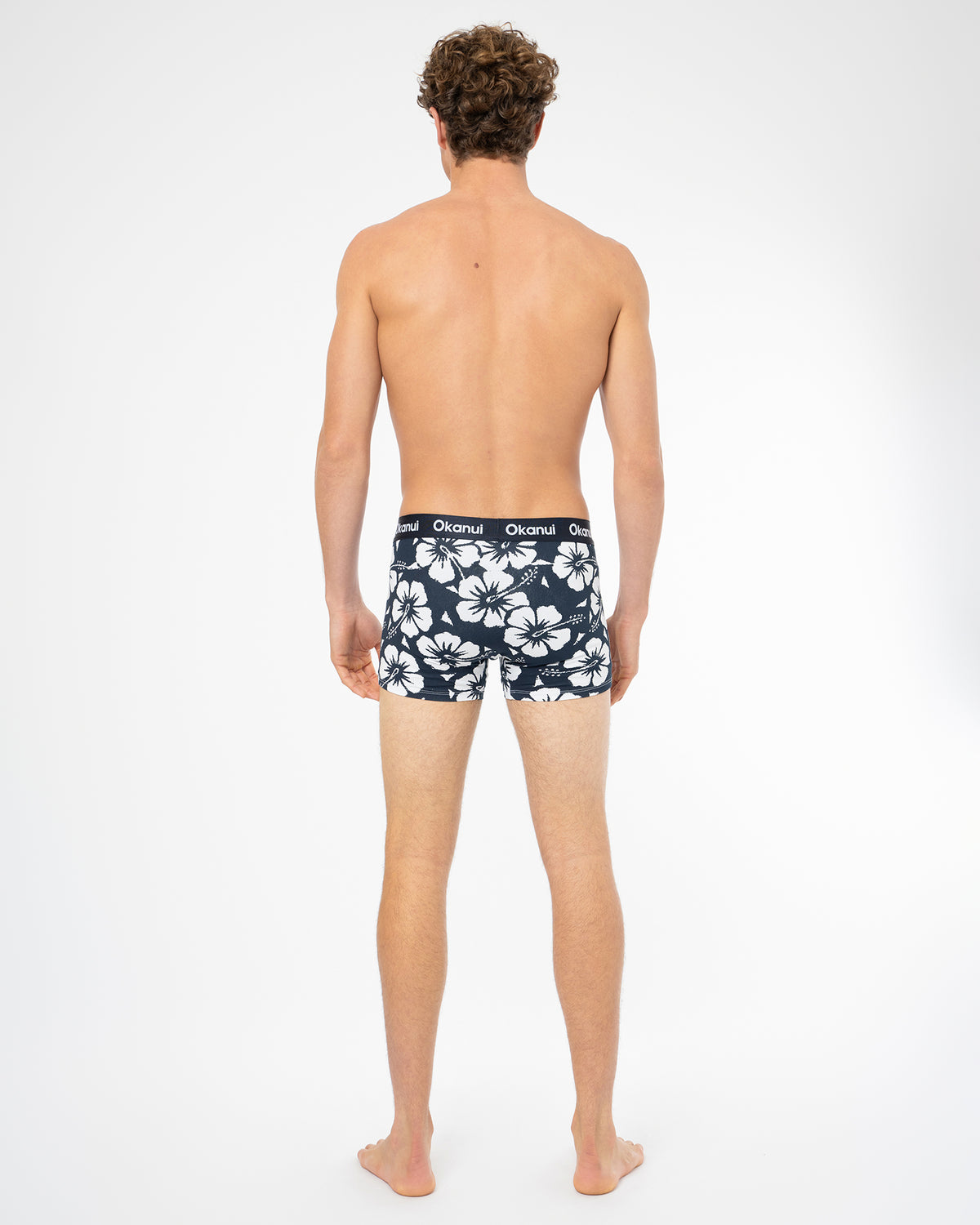 Mens Briefs - 3 Packs Navy Grey Marle Hibiscus Navy