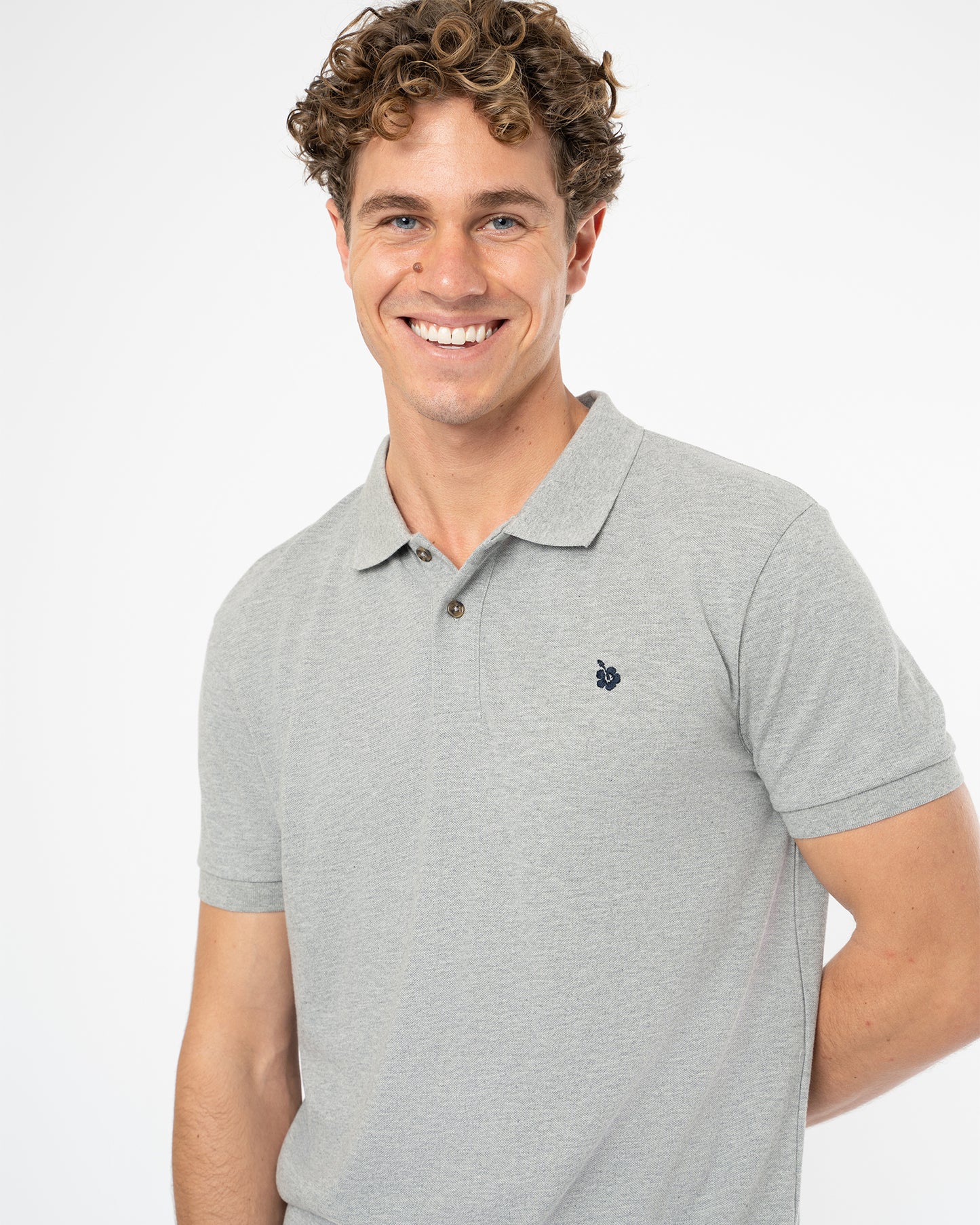 Mens Classic Polo Shirt Mens - Grey Marle