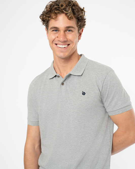 Mens Classic Polo Shirt Mens - Grey Marle