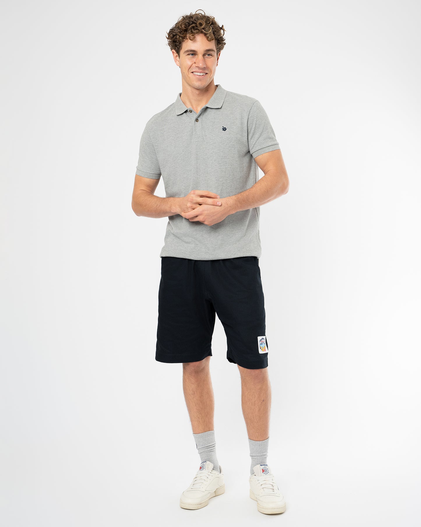 Mens Classic Polo Shirt Mens - Grey Marle