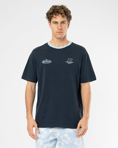 Mens  Lookback Boxy T'Shirt - Washed Navy