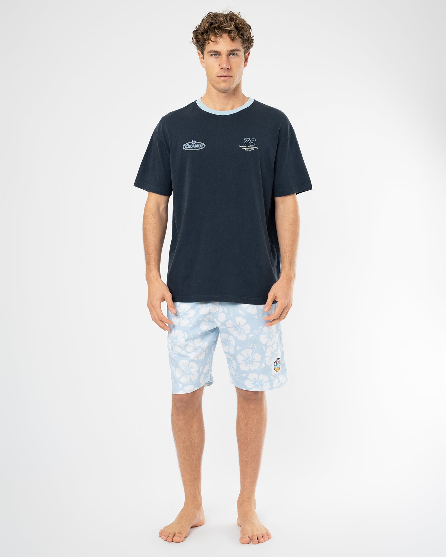 Mens  Lookback Boxy T'Shirt - Washed Navy