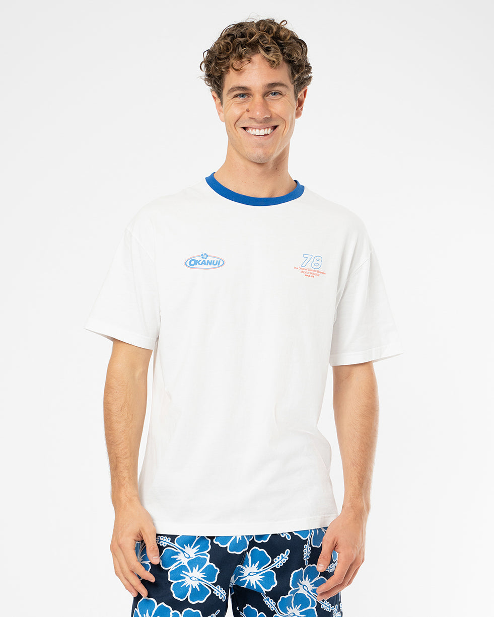 Mens  Lookback Boxy T'Shirt - Washed White