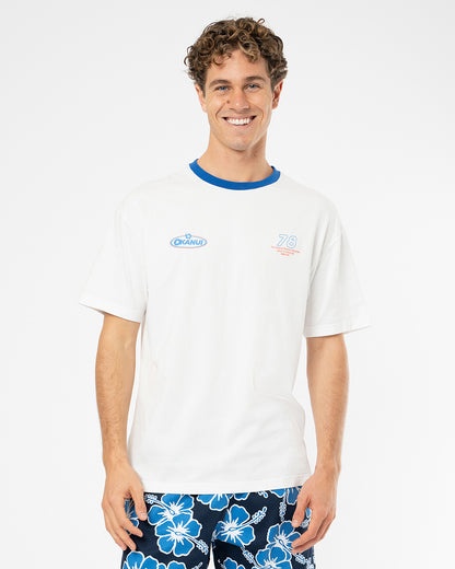 Mens  Lookback Boxy T'Shirt - Washed White